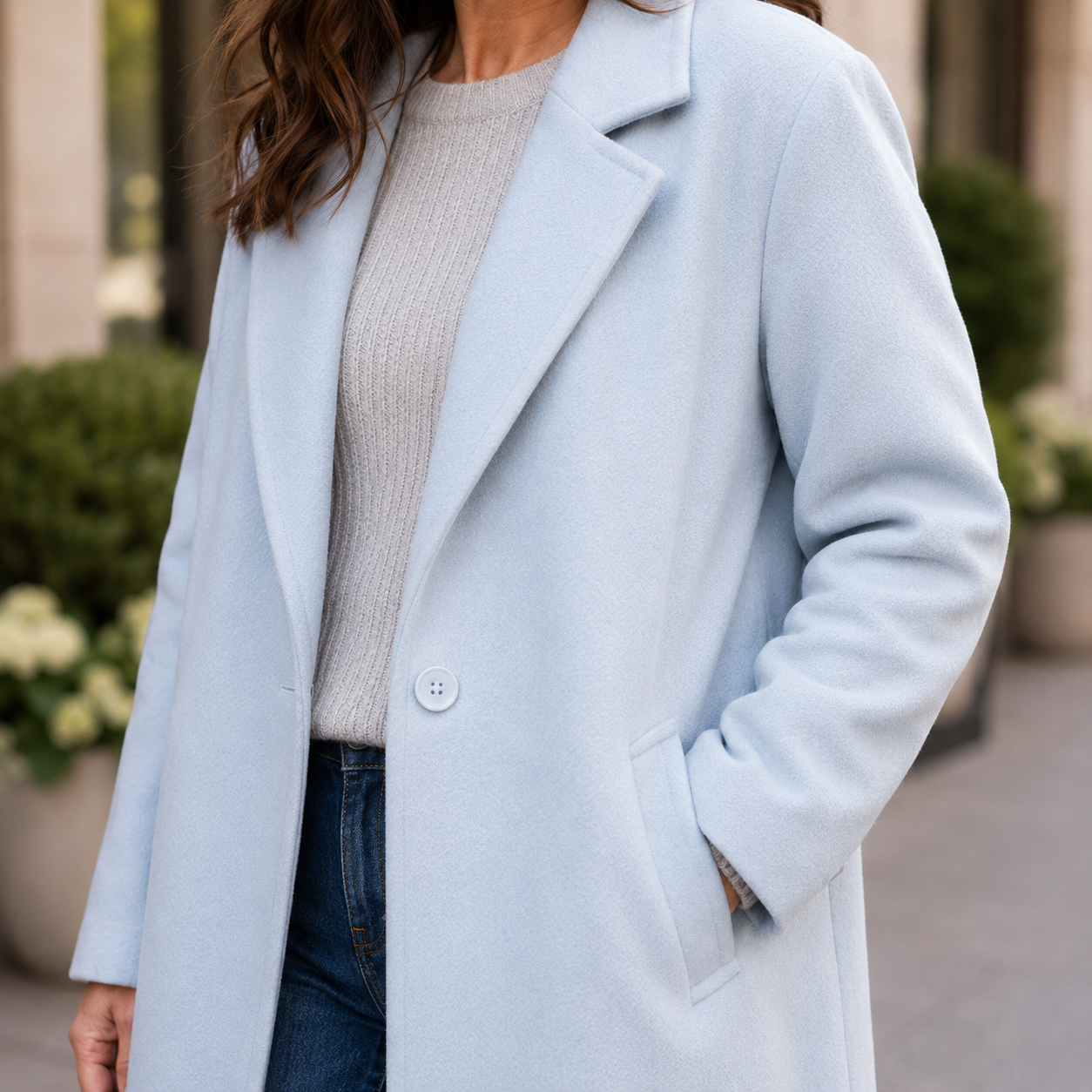 Stella – Elegancki Płaszcz Wełniany Maxi
