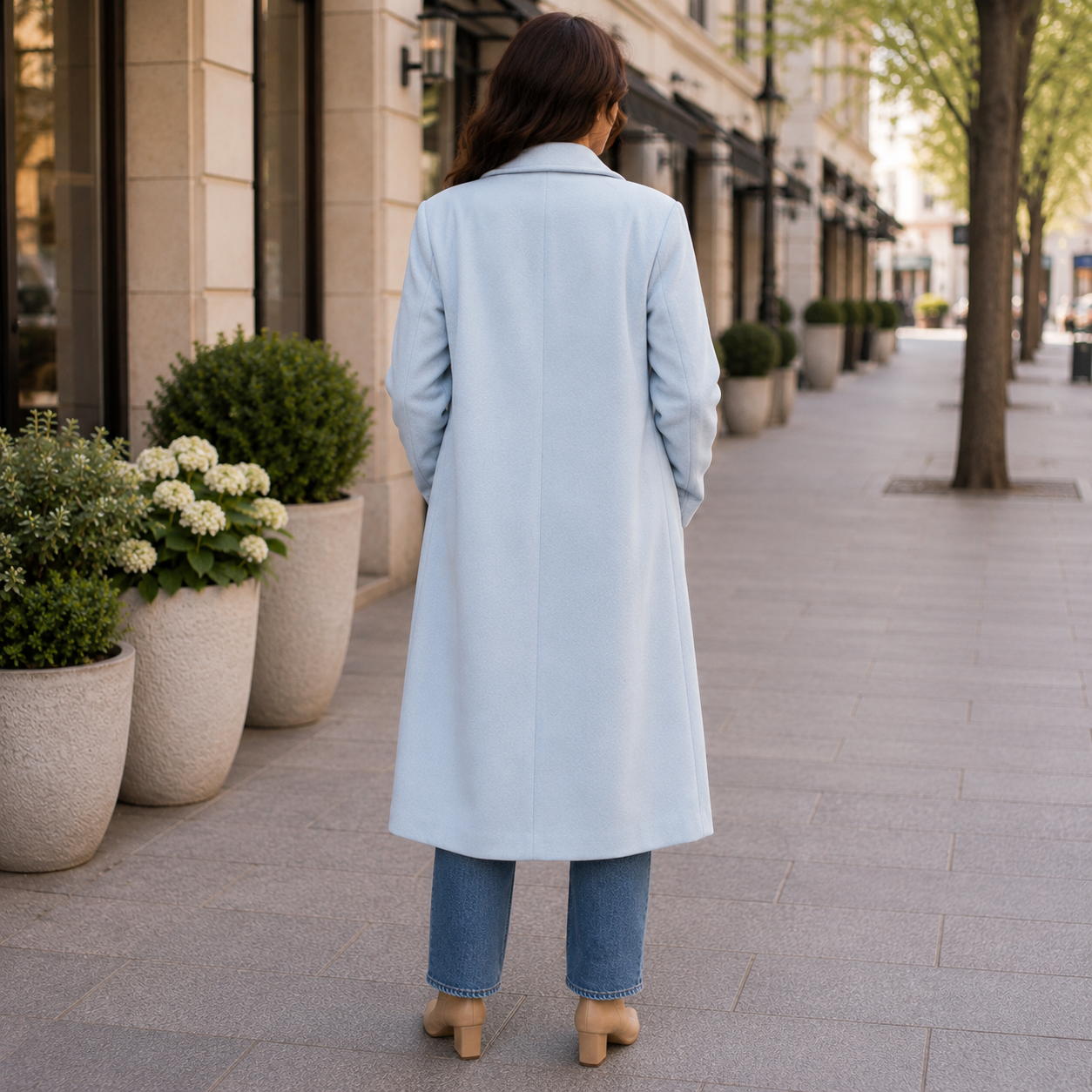 Stella – Elegancki Płaszcz Wełniany Maxi