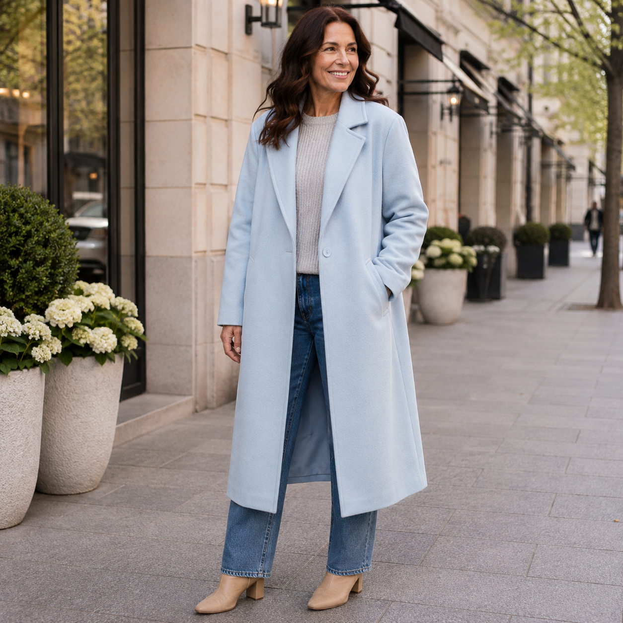 Stella – Elegancki Płaszcz Wełniany Maxi