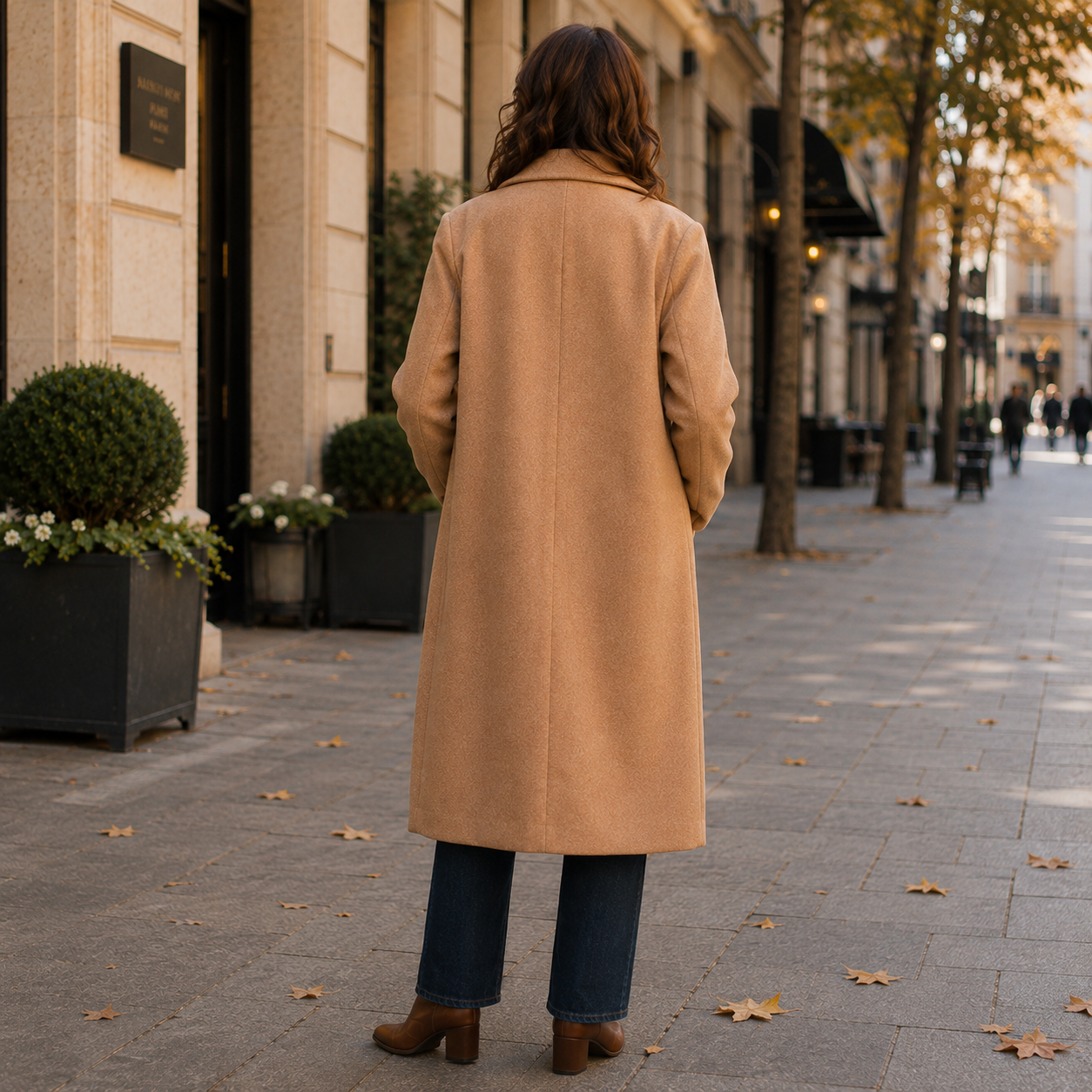Stella – Elegancki Płaszcz Wełniany Maxi