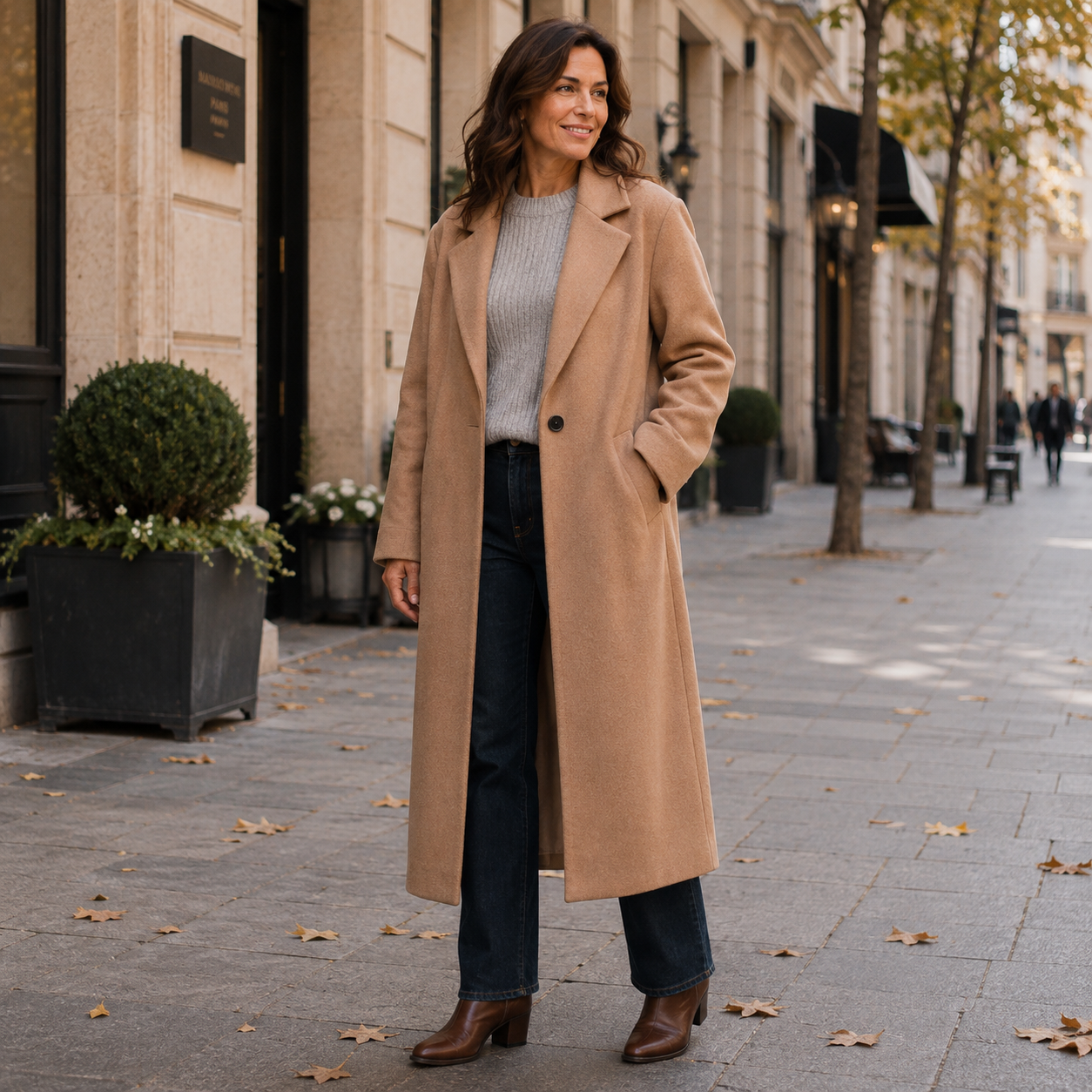 Stella – Elegancki Płaszcz Wełniany Maxi