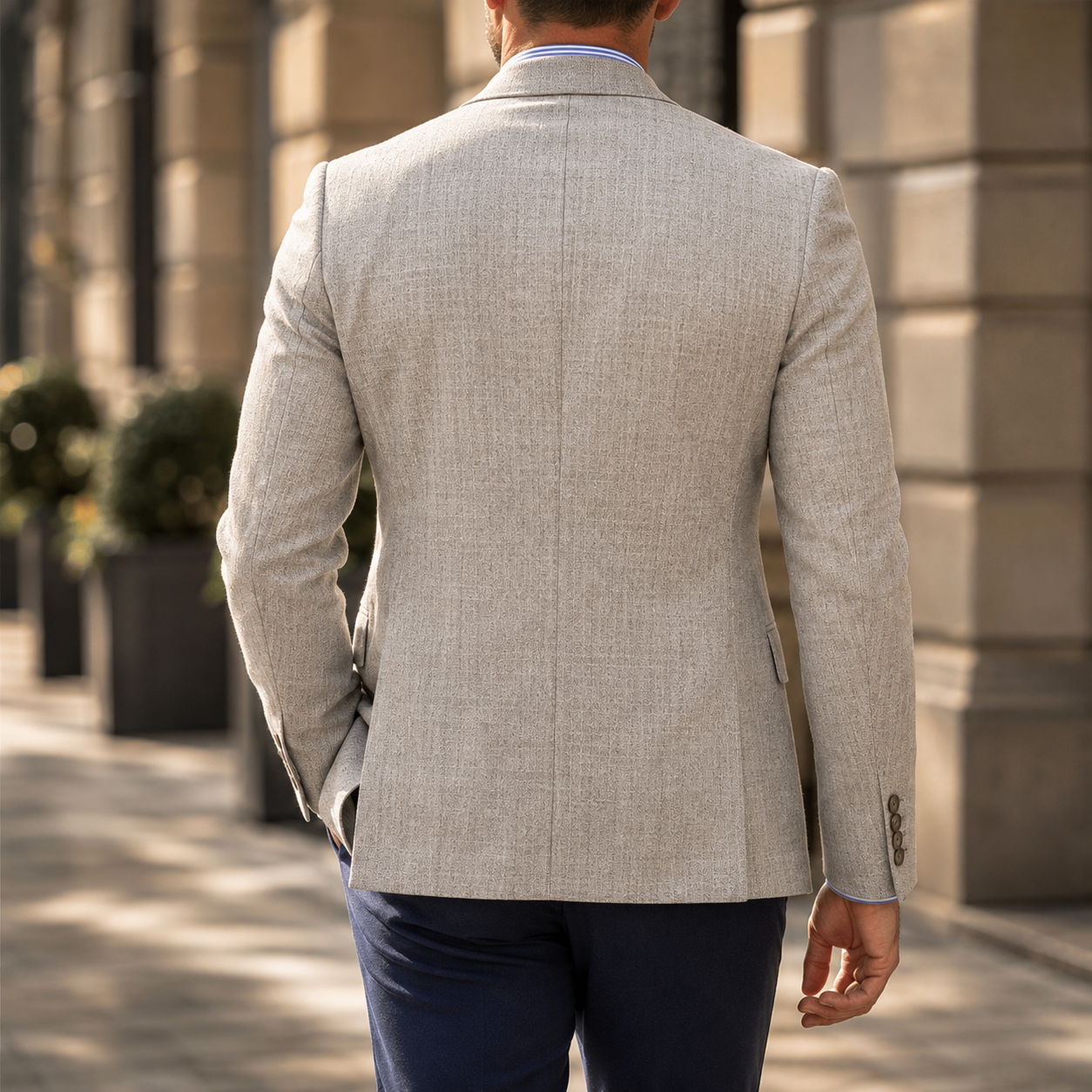 Elegancka Marynarka Męska ze Strukturalnego Materiału