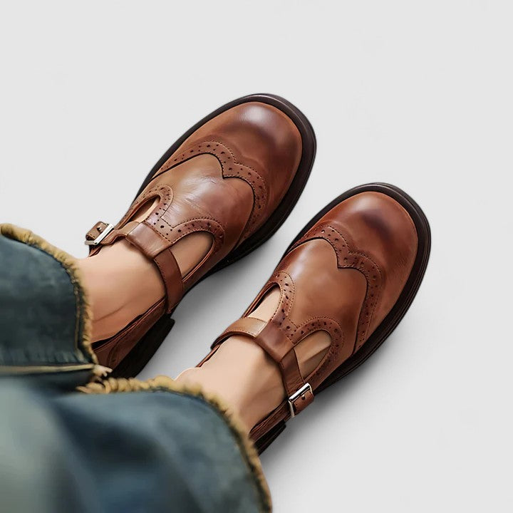 Eleganckie Buty Damskie T-Strap z Wysokiej Jakości Skóry | Komfortowe i Stylowe na Każdą Okazję 1