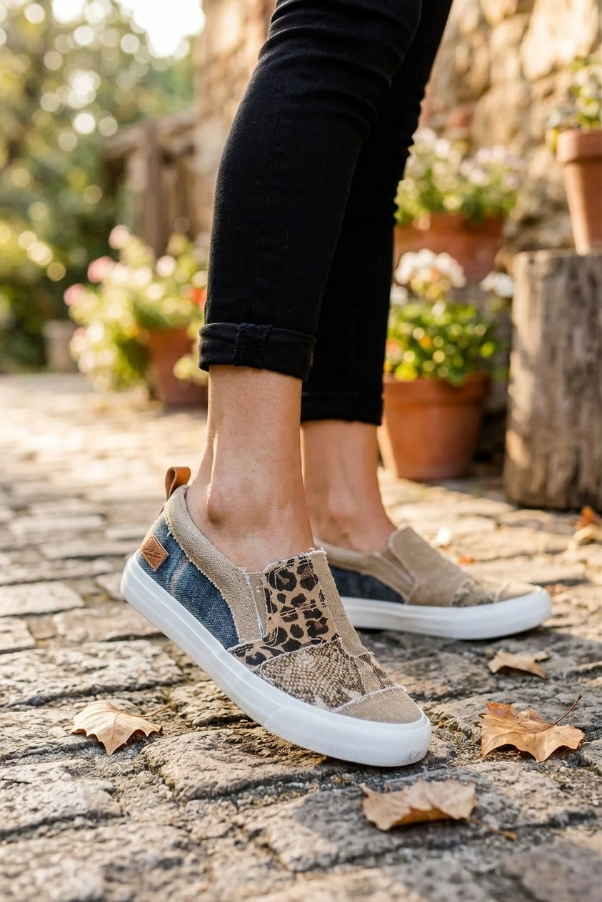 Korlina | Buty Wsuwane Damskie – Komfortowe Tenisówki z Amortyzującą Podeszwą
