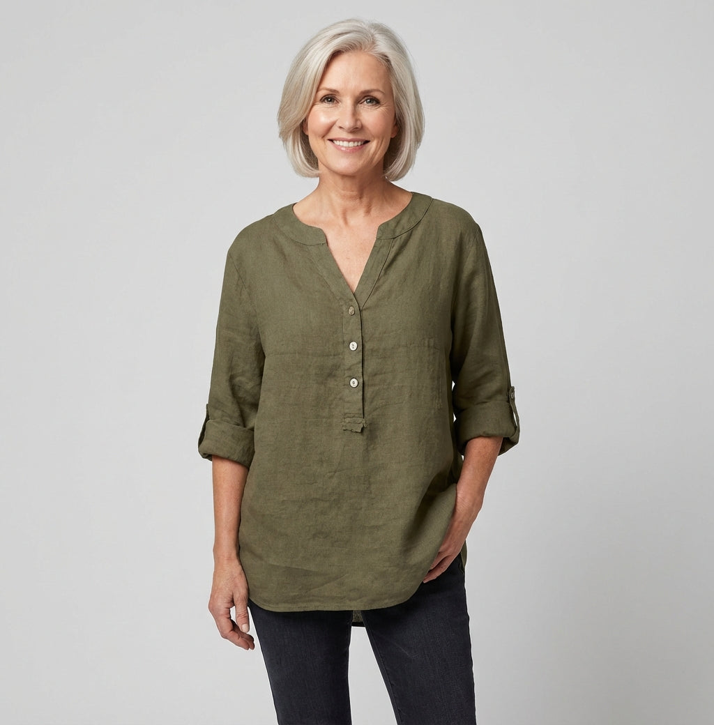 Karina | Bluzka Damska – Luźna Bluzka z Długim Rękawem z Oddychającego Materiału