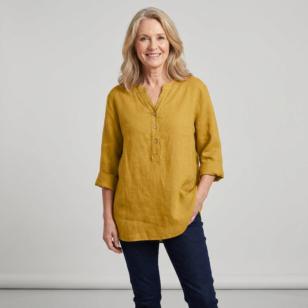 Karina | Bluzka Damska – Luźna Bluzka z Długim Rękawem z Oddychającego Materiału