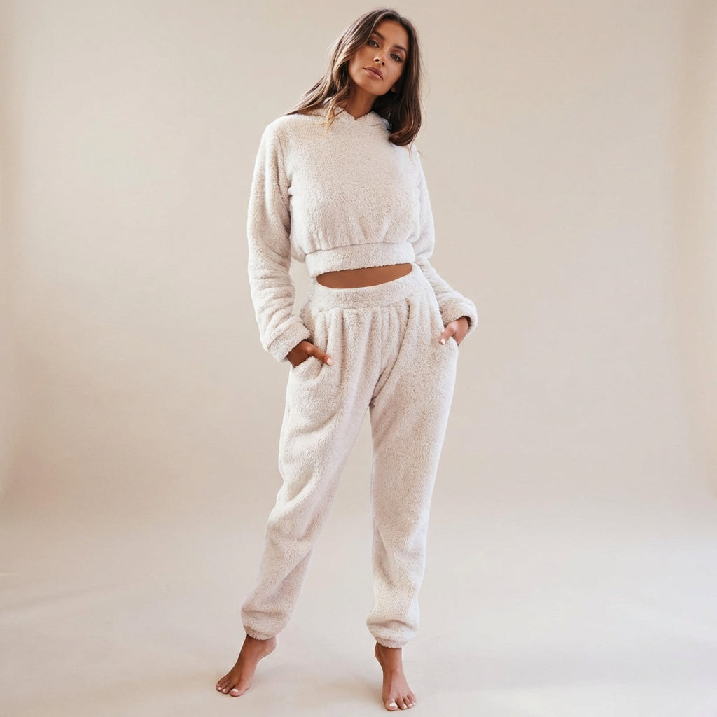 Anna - Zestaw Wypoczynkowy do Salonów – Miękki Polarowy Komplet do Relaksu dla Kobiet