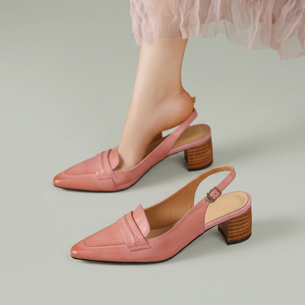 Rema | Buty na obcasie – Eleganckie czarne obcasy z prawdziwej skóry na słupku