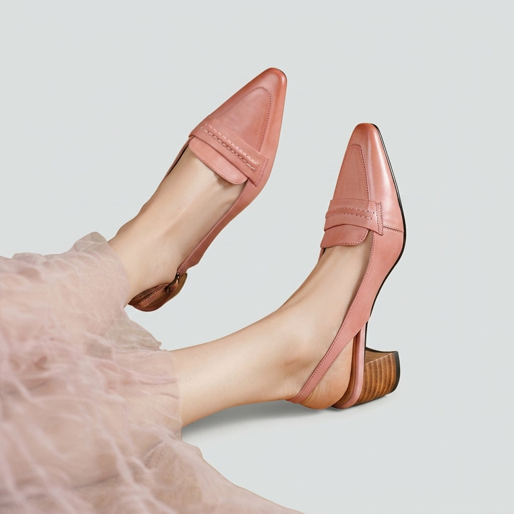 Rema | Buty na obcasie – Eleganckie czarne obcasy z prawdziwej skóry na słupku