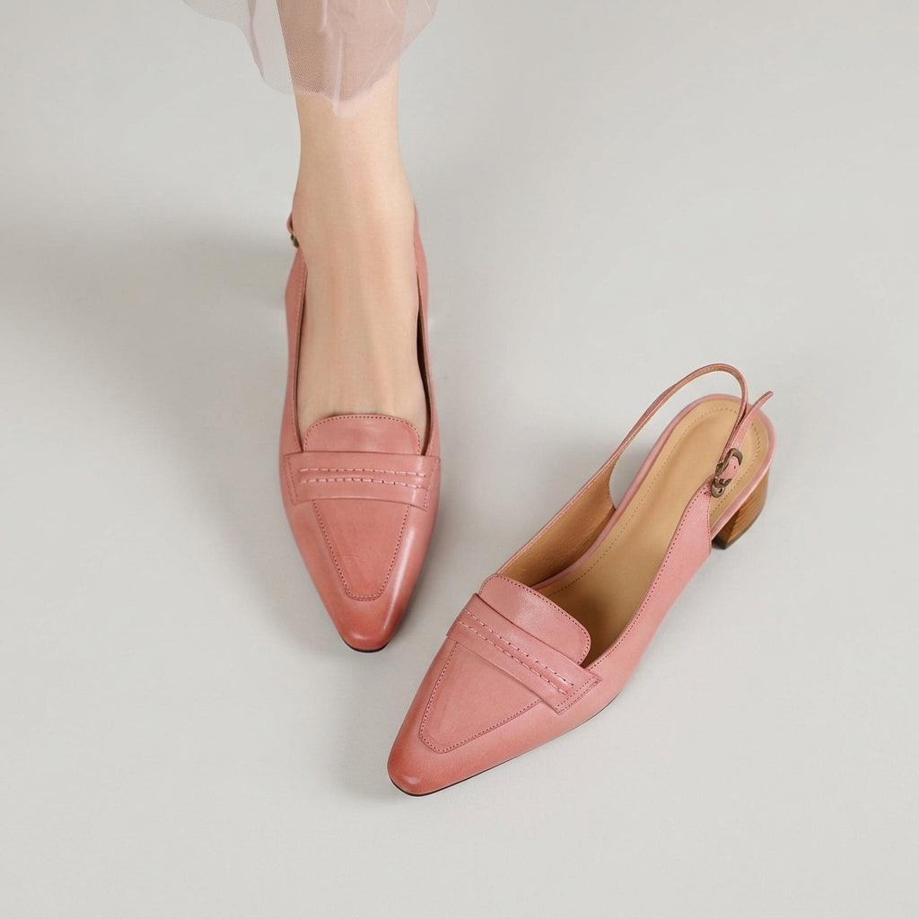 Rema | Buty na obcasie – Eleganckie czarne obcasy z prawdziwej skóry na słupku