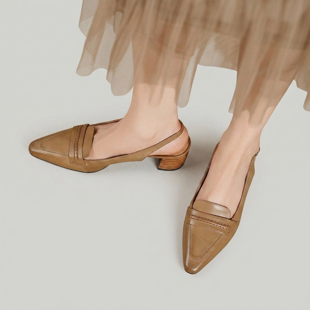 Rema | Buty na obcasie – Eleganckie czarne obcasy z prawdziwej skóry na słupku
