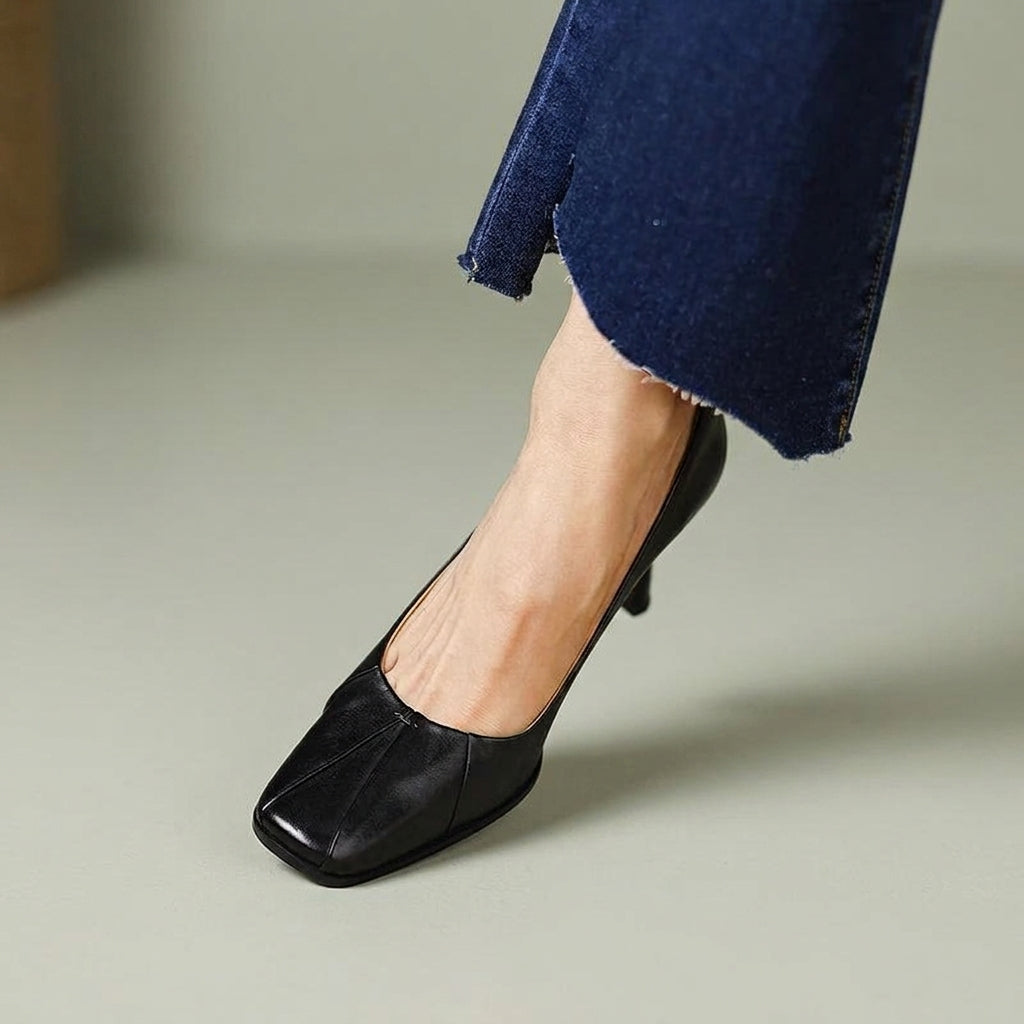 Ivanka | Czółenka damskie – Eleganckie szpilki z prawdziwej skóry w kolorze bursztynowym