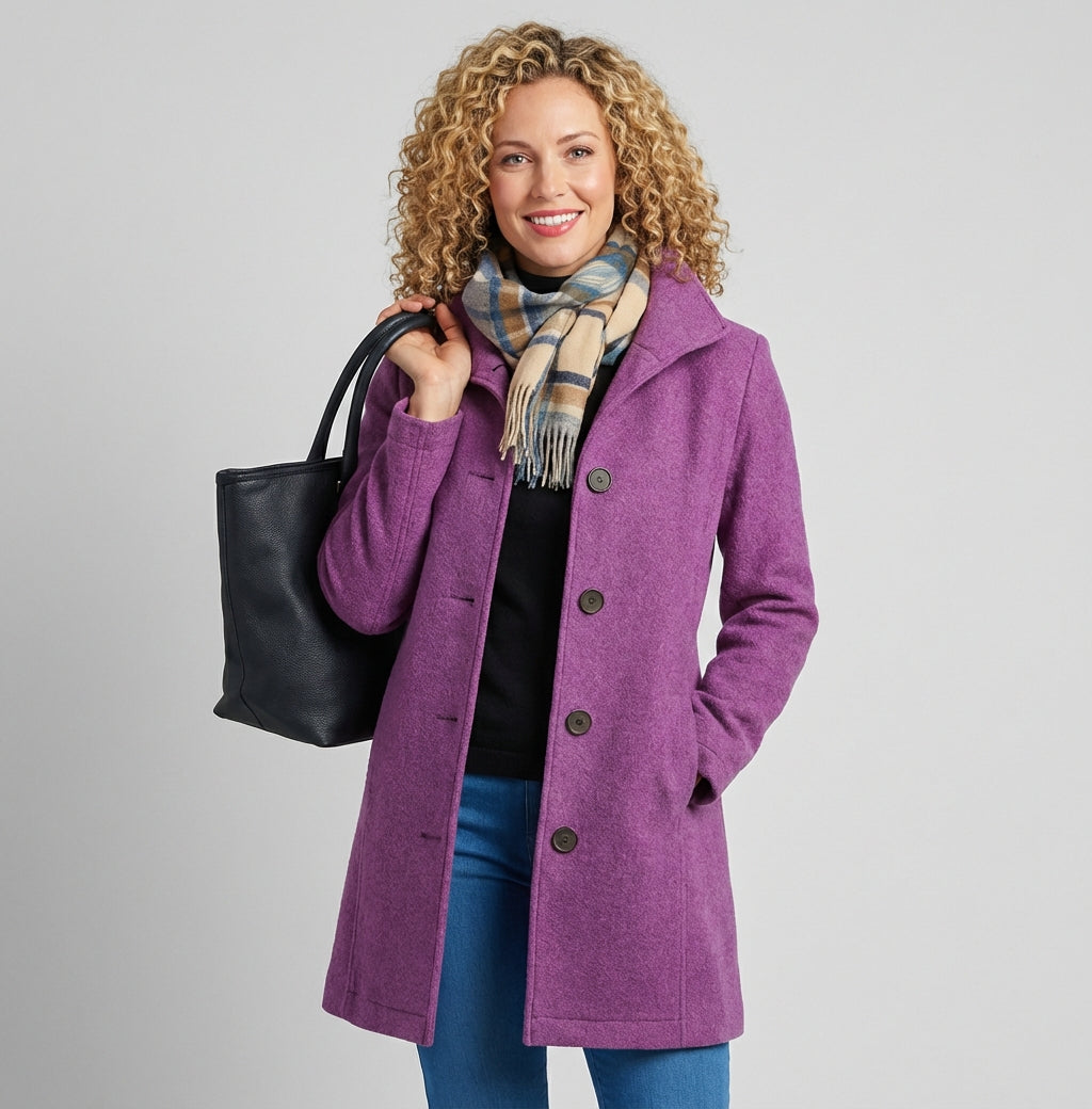 Elegancki Płaszcz Zimowy dla Kobiet z Guzikiem | Klasyczny Styl dla Komfortu i Ciepła 2