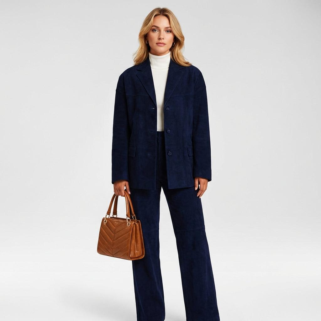 Stylowy Płaszcz Skórzany Damski Oversize z Miękkim Wykończeniem | Modny Krój dla Wygody i Stylu 3