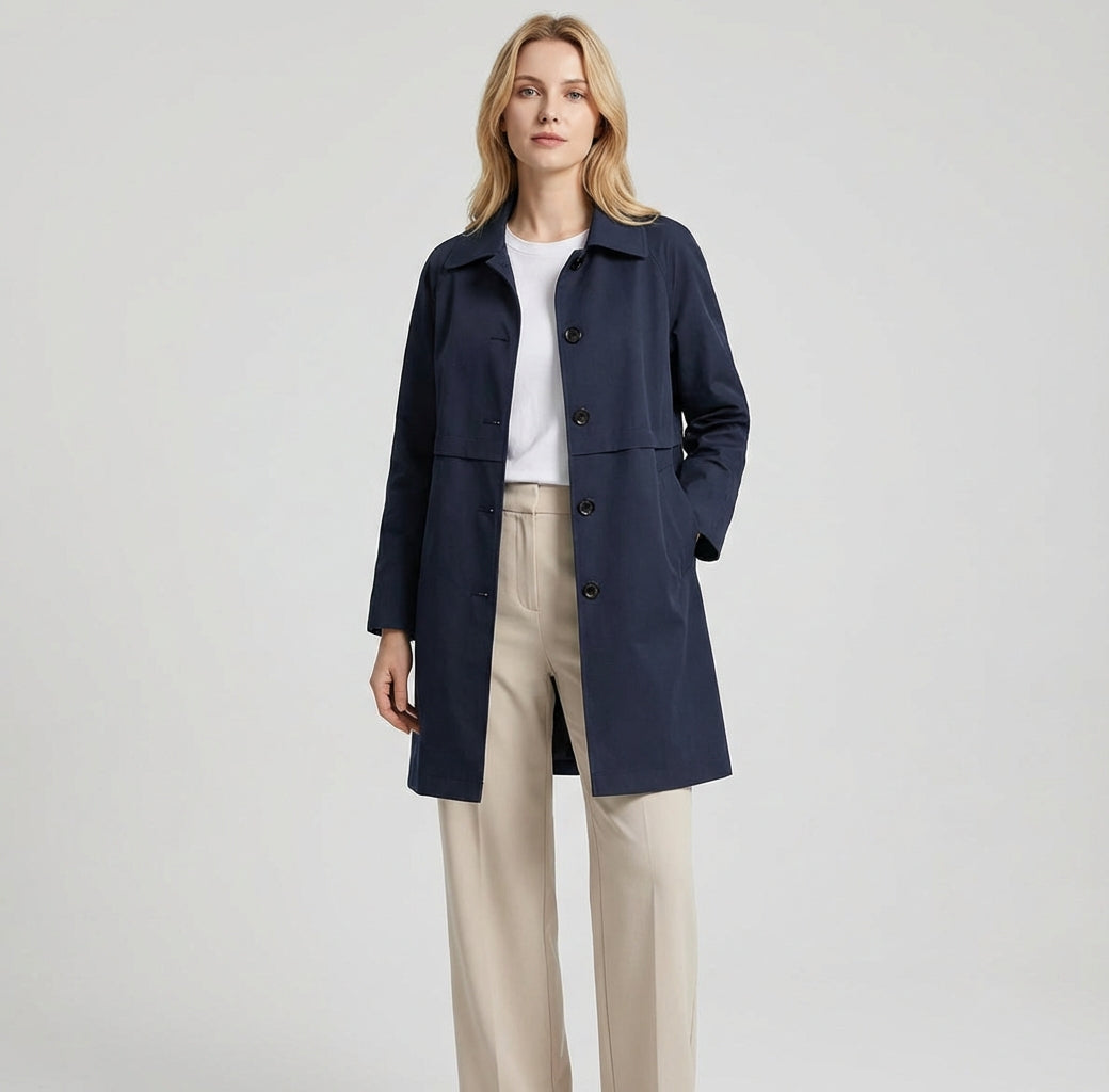 Elegancki Trencz Krótki z Jednym Guzikiem | Wysokiej Jakości Materiał dla Stylu i Komfortu 1