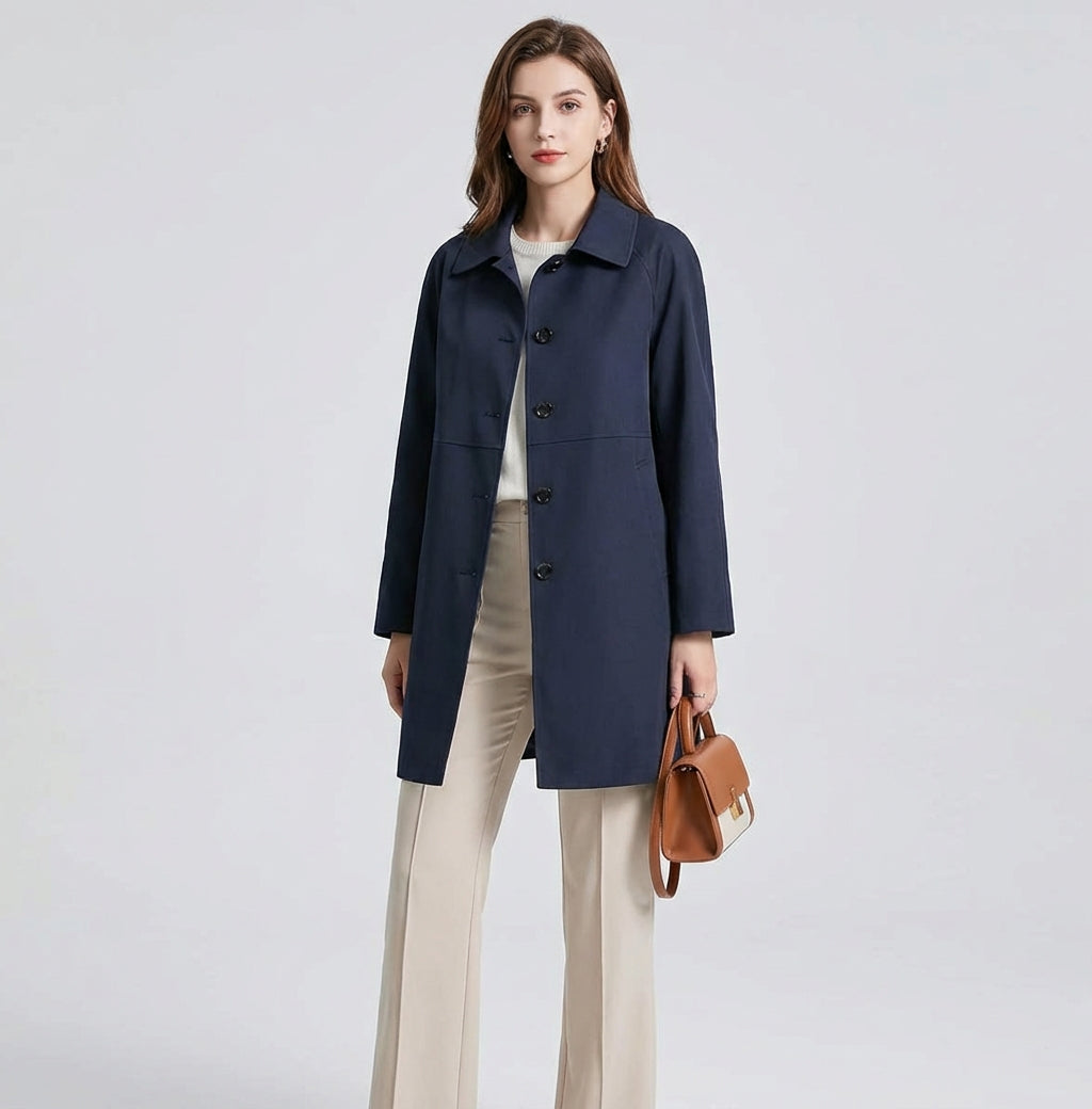 Elegancki Trencz Krótki z Jednym Guzikiem | Wysokiej Jakości Materiał dla Stylu i Komfortu 2