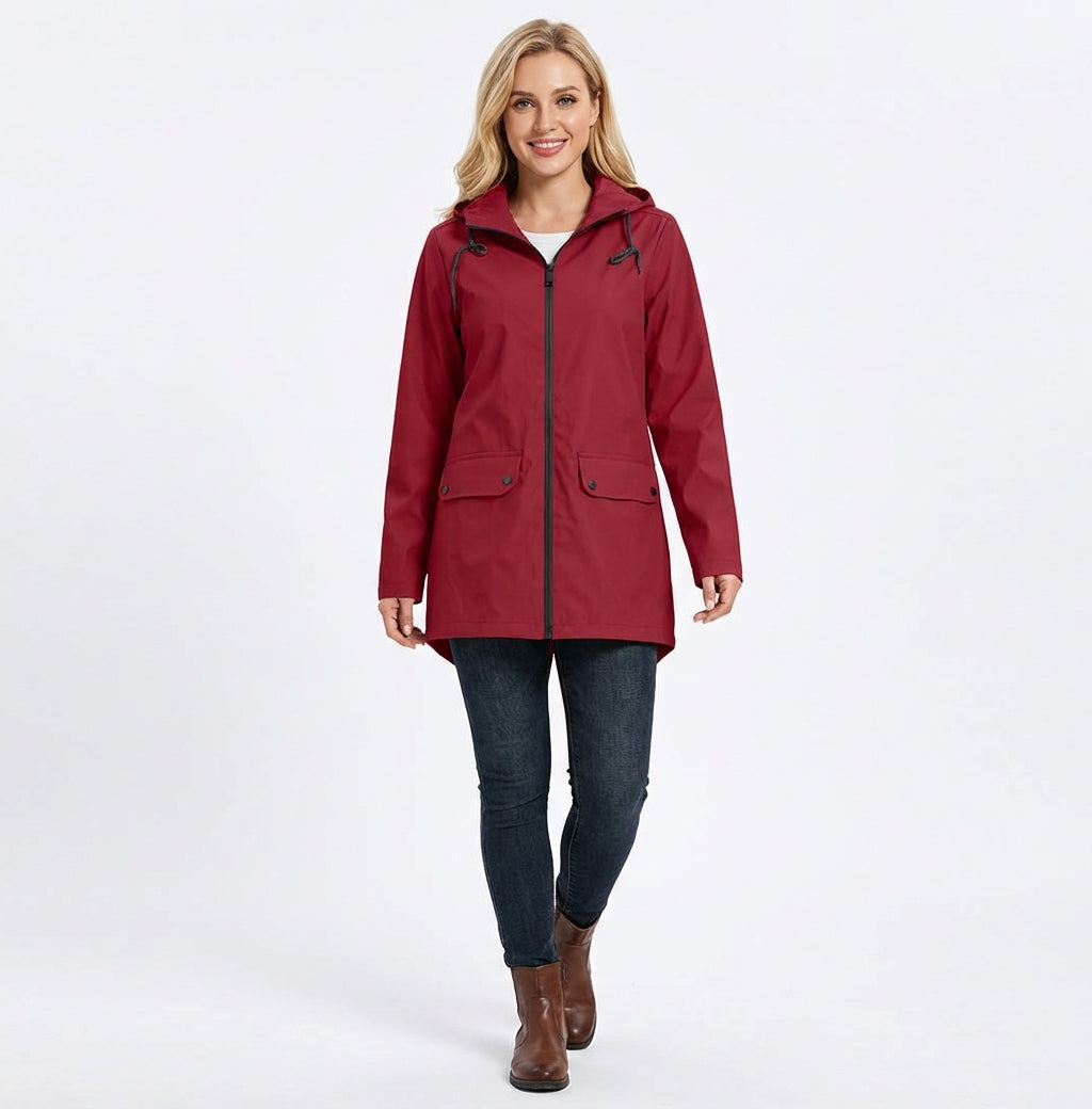 Tanja - Damska kurtka zimowa z kapturem i zamkiem błyskawicznym