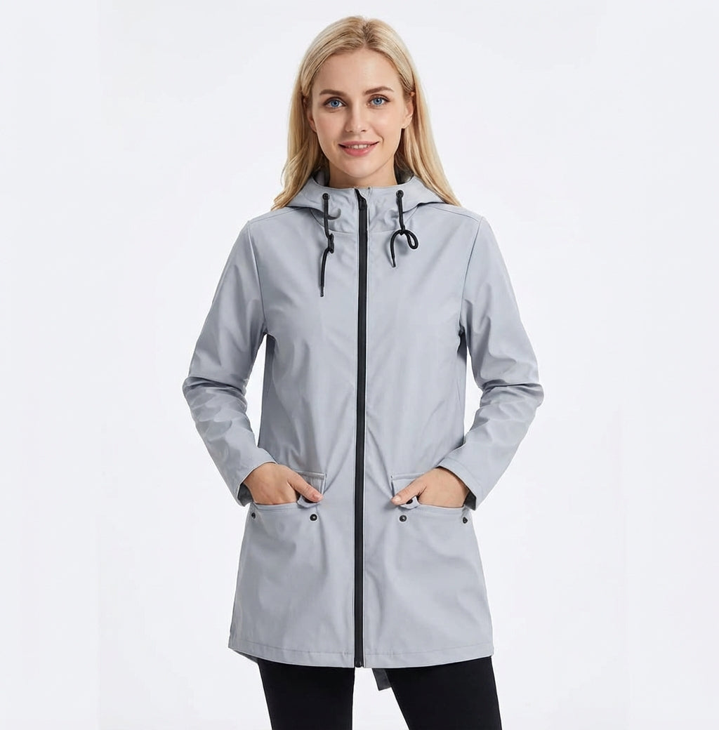 Tanja - Damska kurtka zimowa z kapturem i zamkiem błyskawicznym