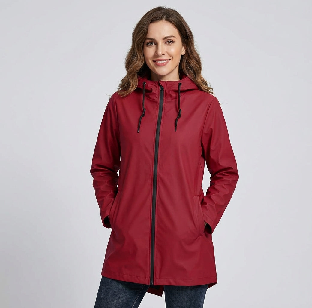 Tanja - Damska kurtka zimowa z kapturem i zamkiem błyskawicznym