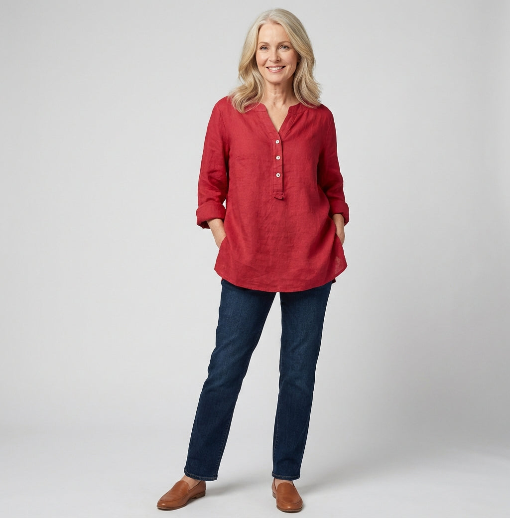 Karina | Bluzka Damska – Luźna Bluzka z Długim Rękawem z Oddychającego Materiału