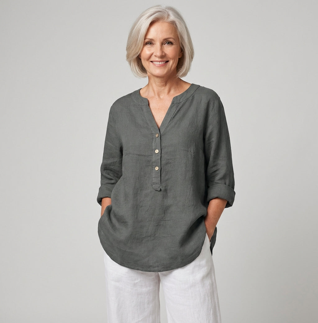 Karina | Bluzka Damska – Luźna Bluzka z Długim Rękawem z Oddychającego Materiału