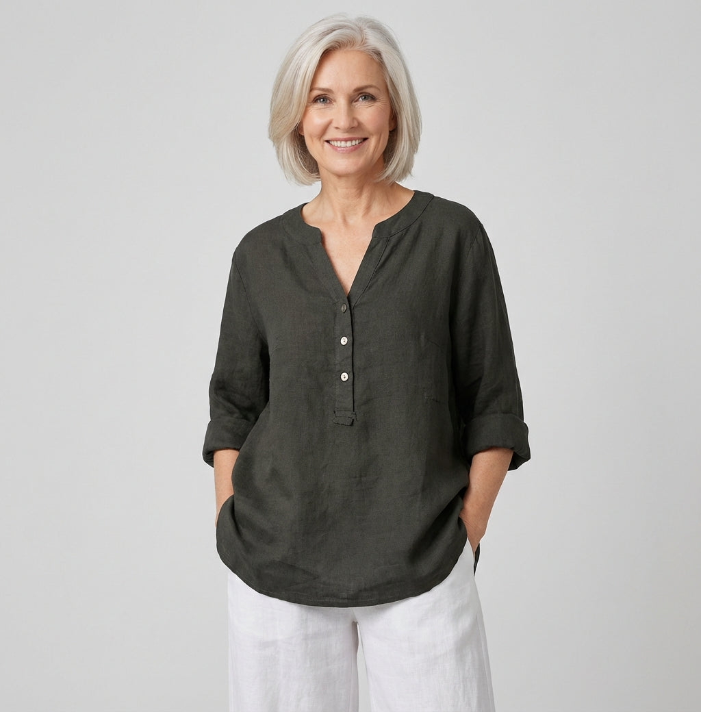 Karina | Bluzka Damska – Luźna Bluzka z Długim Rękawem z Oddychającego Materiału