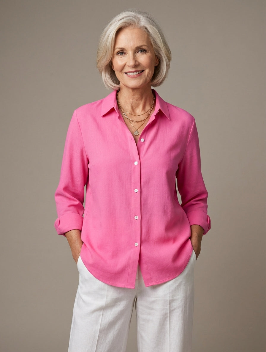 Connie - Elegancka bluzka – Lekką bluzka z błyszczącym wykończeniem