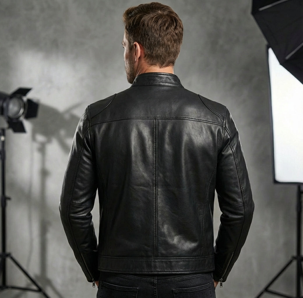 Alexander – Męska Klasyczna Kurtka Motocyklowa z Zamkiem Błyskawicznym w Ponadczasowym Stylu