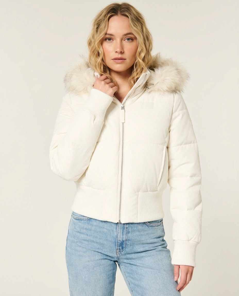 Angela - Ciepła Stylowa Zimowa Kurtka z Kapturem dla Kobiet