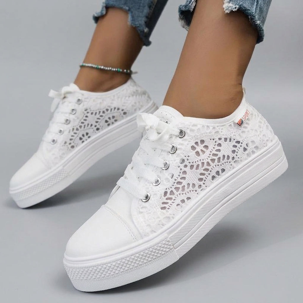 Aneta | Buty letnie damskie – Stylowe tenisówki na platformie z minimalistycznym designem