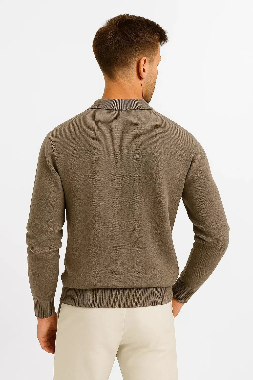 Harrington Oksford | Sweter Męski Polo – Klasyczny Dzianinowy Sweter z Kołnierzem na Wiosnę/Jesień 1
