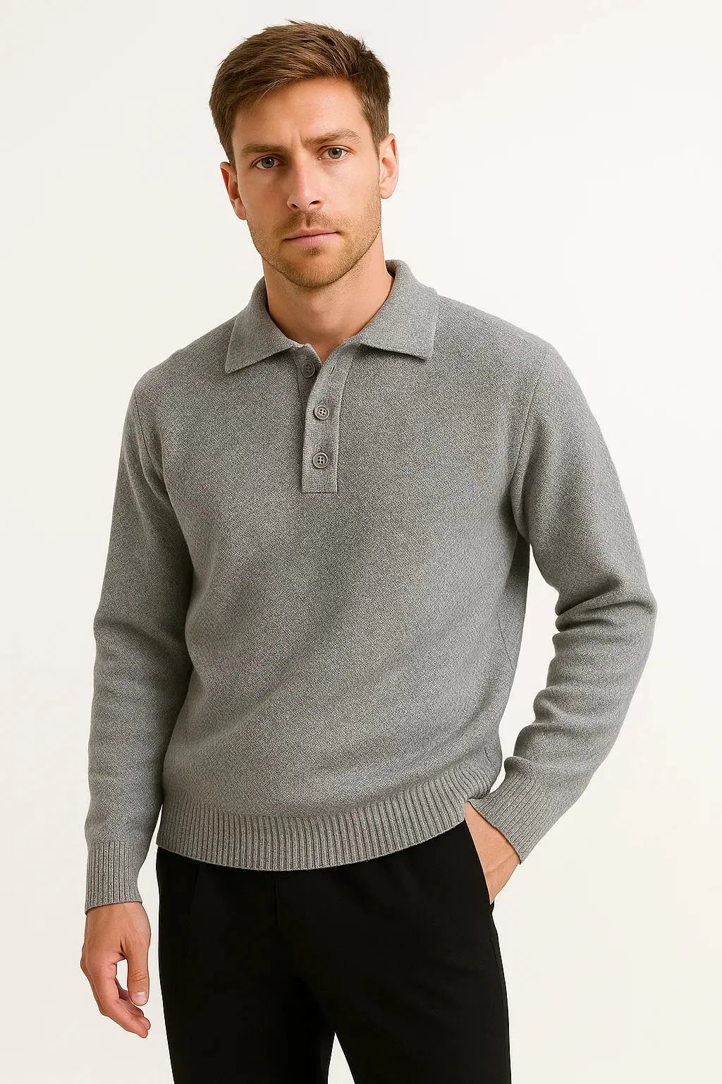 Harrington Oksford | Sweter Męski Polo – Klasyczny Dzianinowy Sweter z Kołnierzem na Wiosnę/Jesień 2