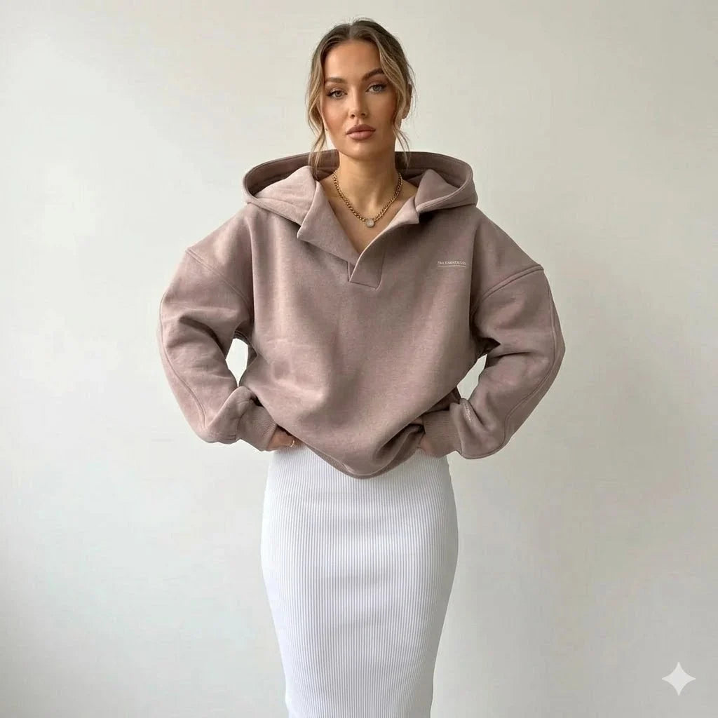 Klara | Bluza damska z kapturem – Luźna bluza oversize z polarem na chłodne dni 1