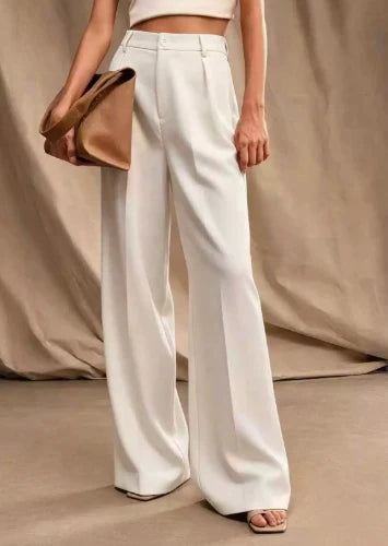 Klara | Spodnie z wysokim stanem – Eleganckie spodnie z szerokimi nogawkami 0