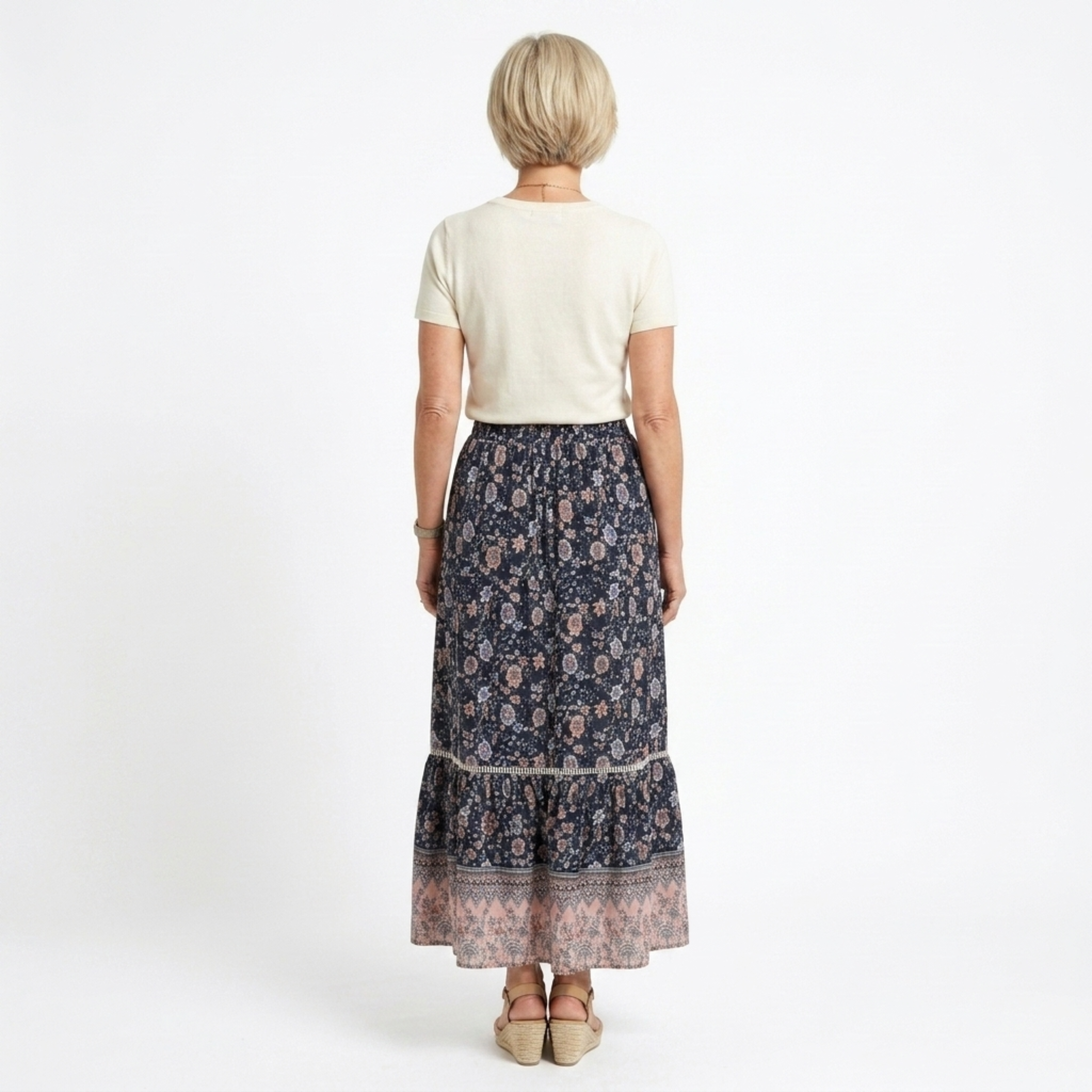 Wiesława | Spódnica maxi – Elegancka spódnica boho z wysokim stanem na lato