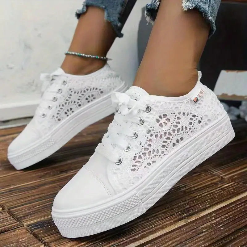 Aneta | Buty letnie damskie – Stylowe tenisówki na platformie z minimalistycznym designem