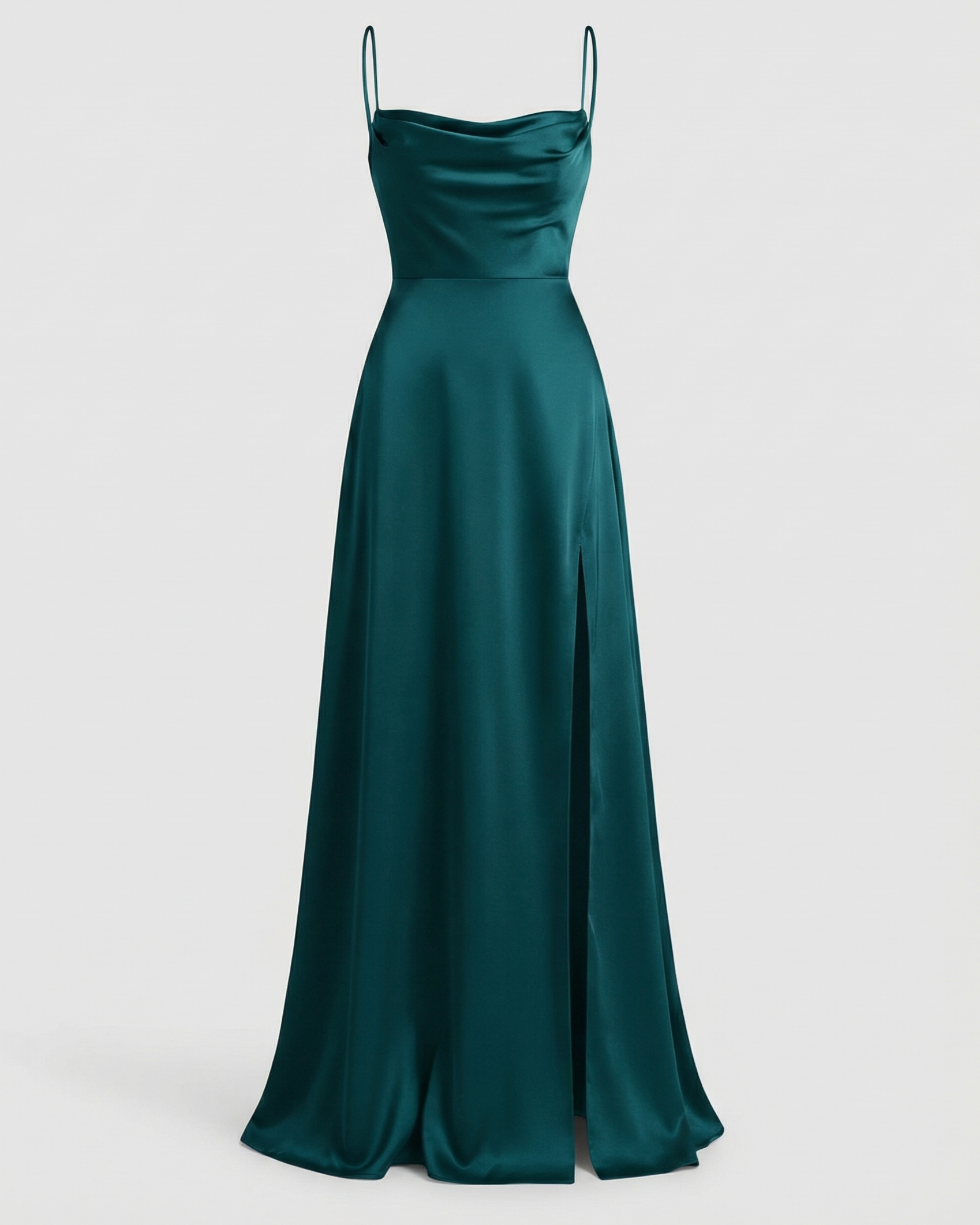 Lena | Sukienka maxi na wesele – Elegancka sukienka z rozcięciem na nogawce w kolorze czarnym