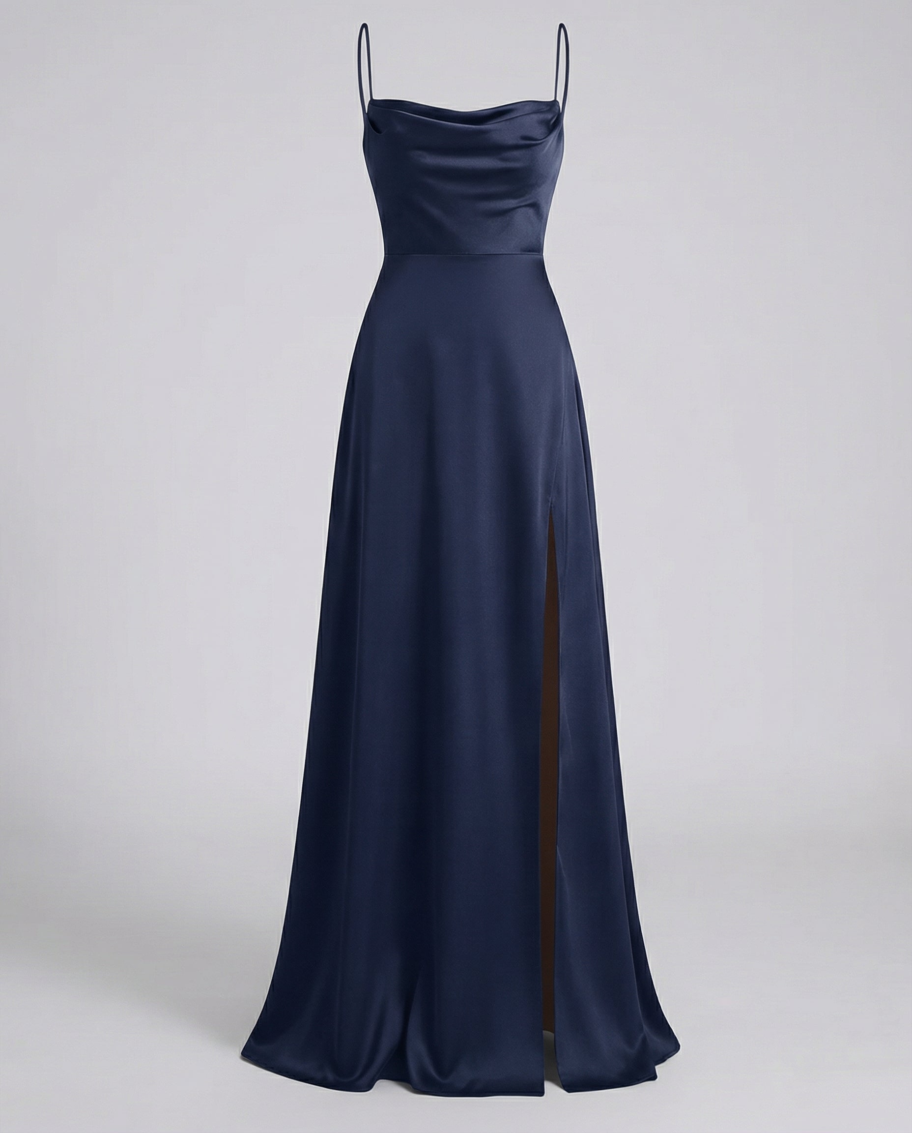 Lena | Sukienka maxi na wesele – Elegancka sukienka z rozcięciem na nogawce w kolorze czarnym