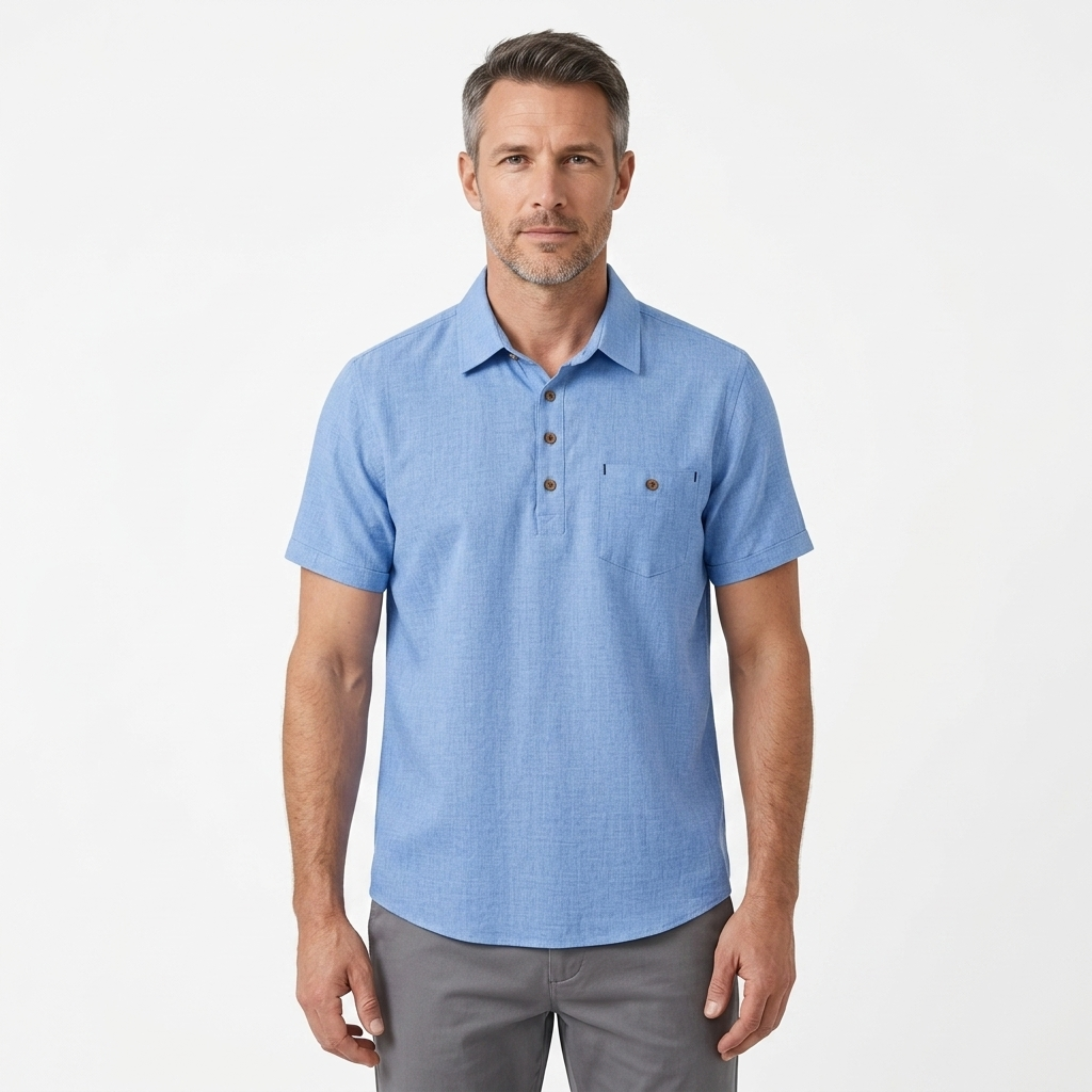 Ryszard | Męska koszulka polo – Elegancka koszulka slim fit z kieszenią na piersi