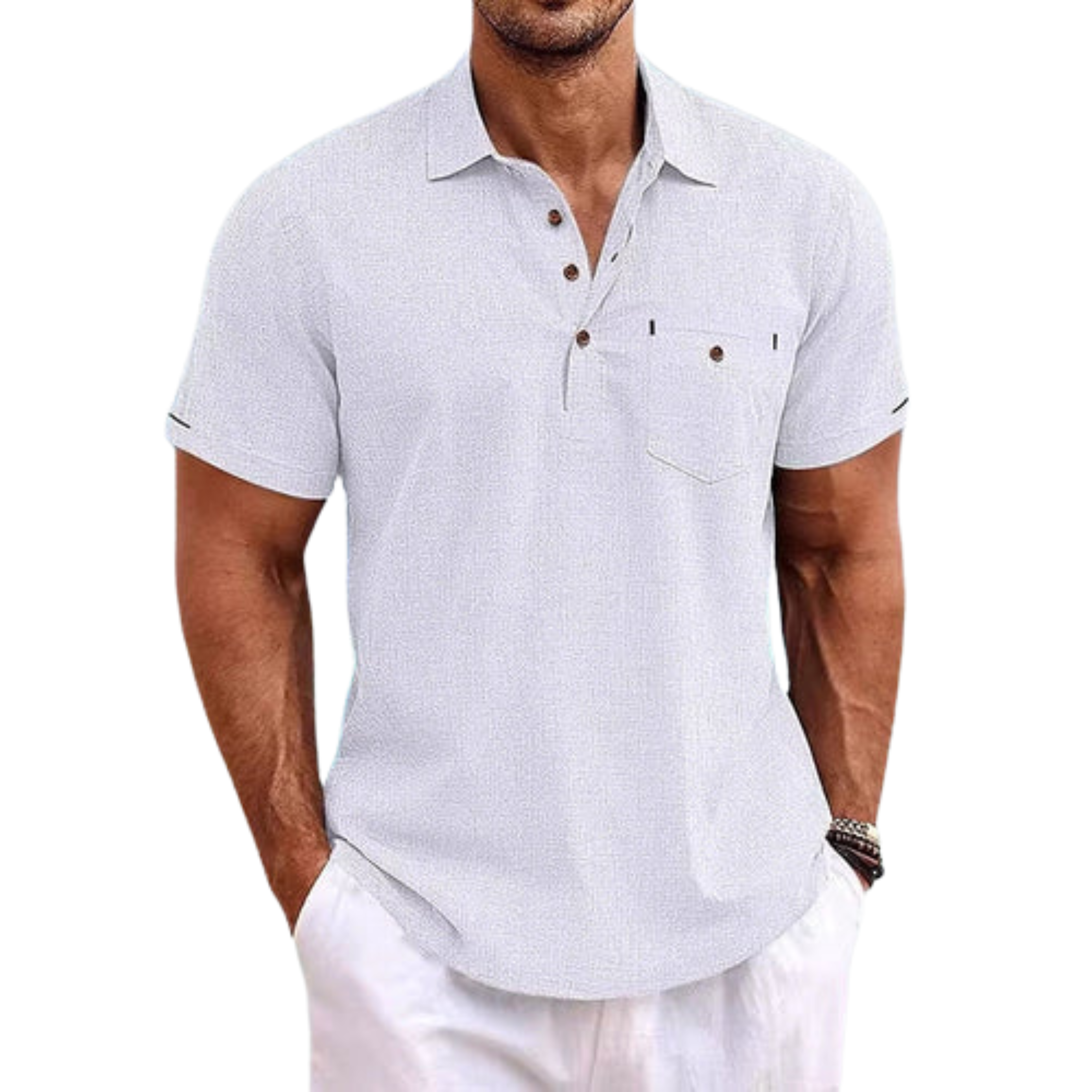 Ryszard | Męska koszulka polo – Elegancka koszulka slim fit z kieszenią na piersi