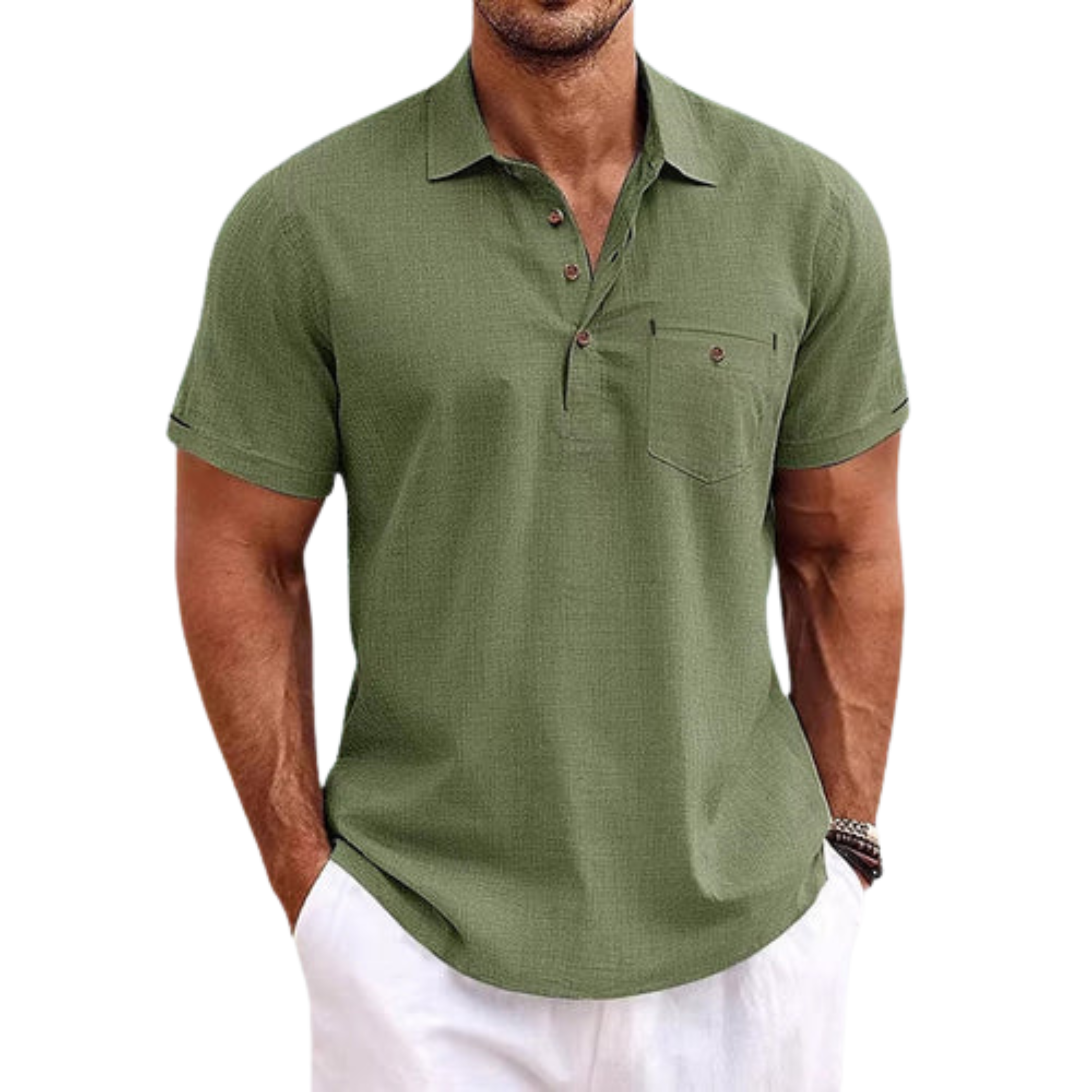 Ryszard | Męska koszulka polo – Elegancka koszulka slim fit z kieszenią na piersi