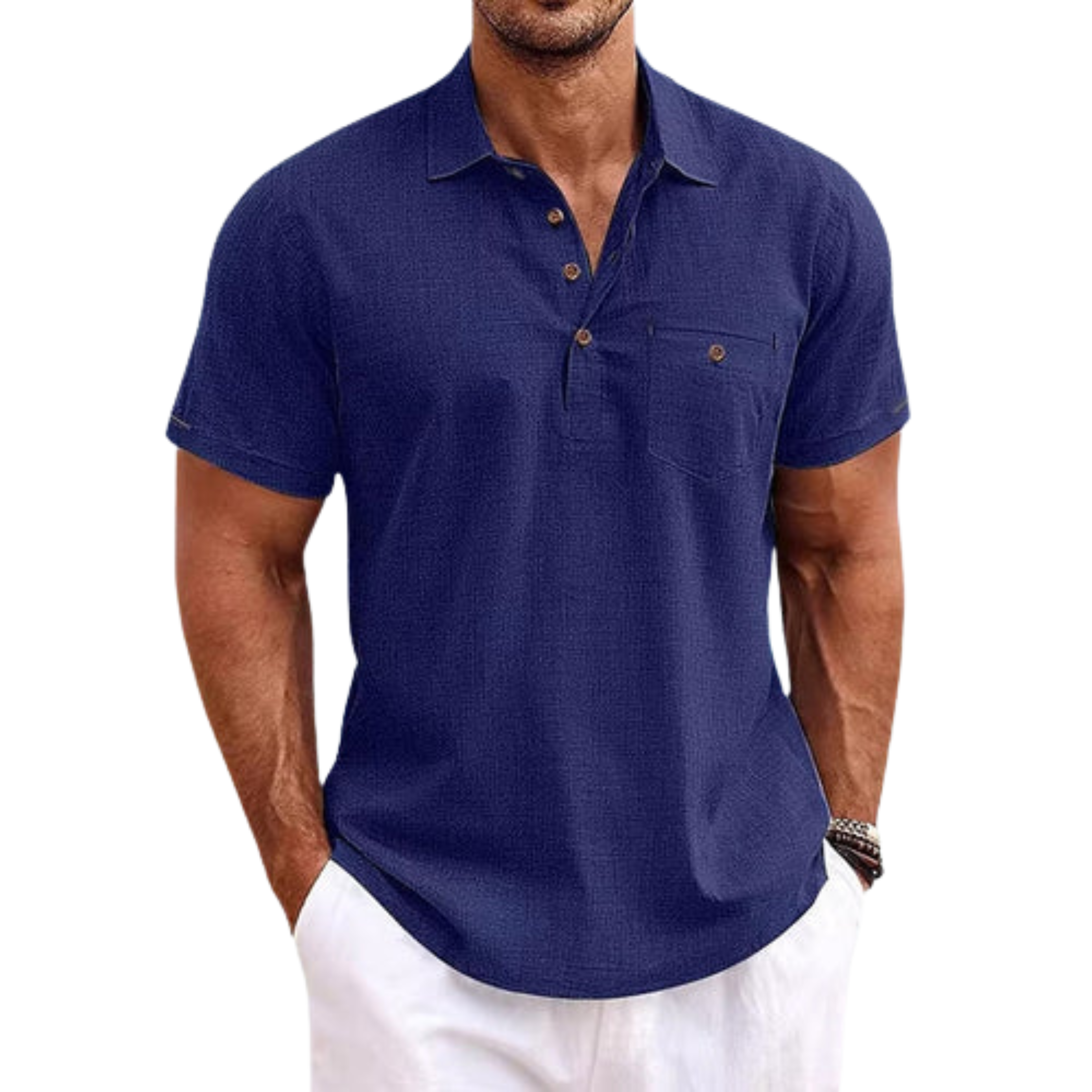 Ryszard | Męska koszulka polo – Elegancka koszulka slim fit z kieszenią na piersi