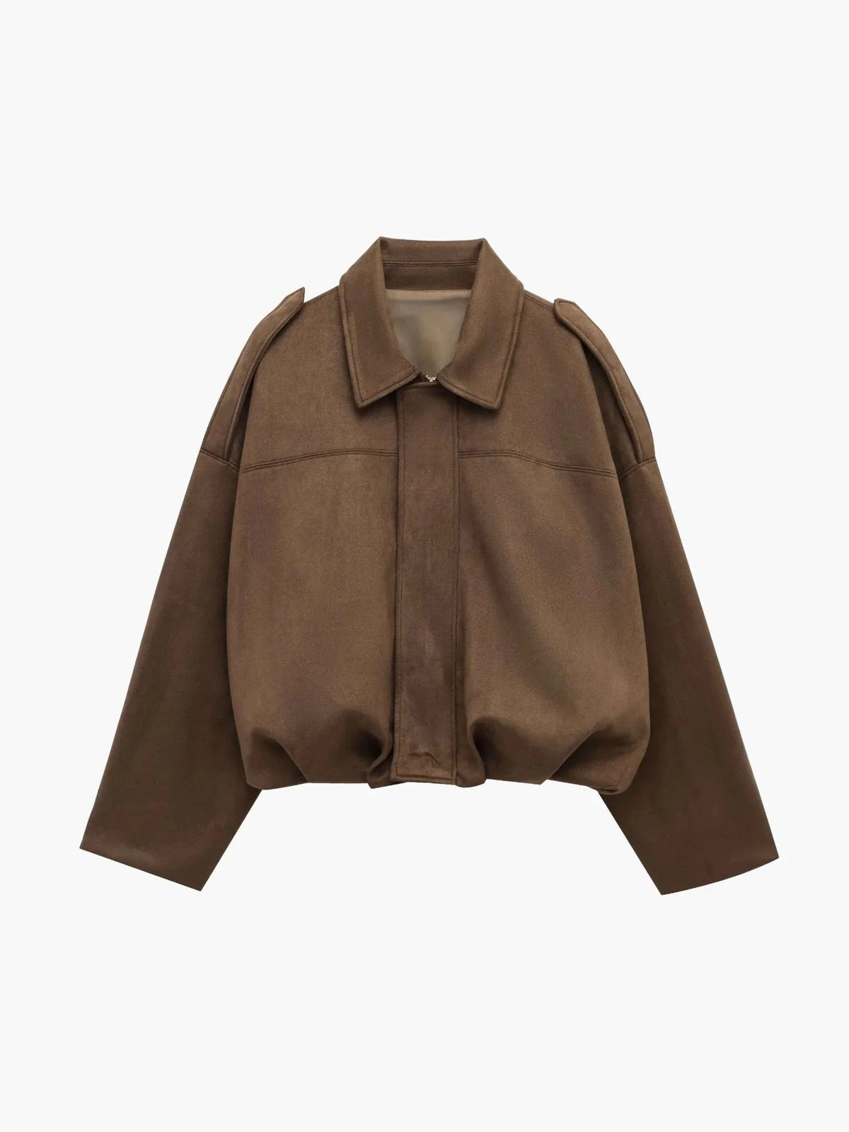 Montarello | Kurtka Damska Bomber – Elegancka Kurtka z Syntetycznego Zamszu z Kołnierzem 4