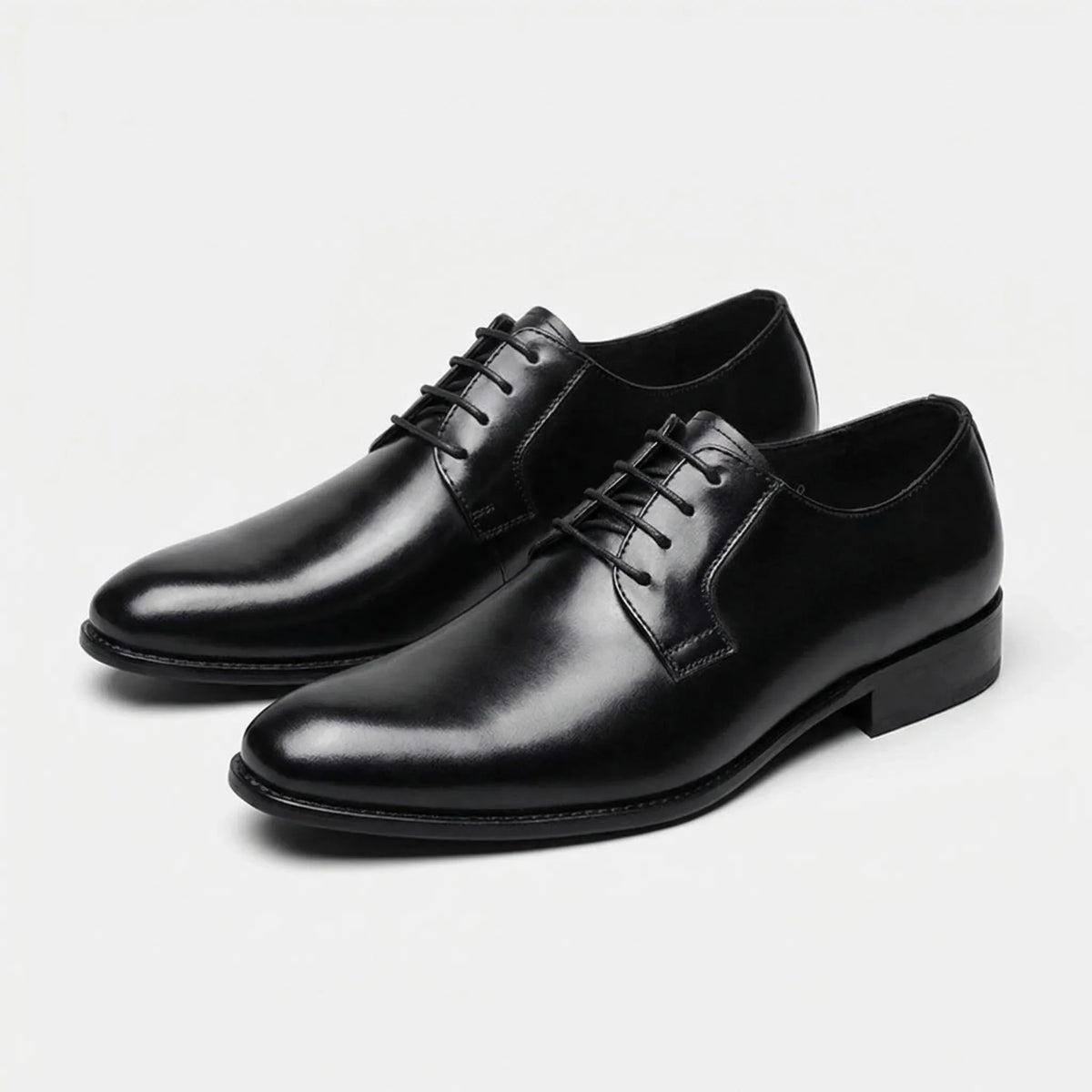 Buty męskie Blucher – Eleganckie skórzane buty na formalne okazje w kolorze czarnym