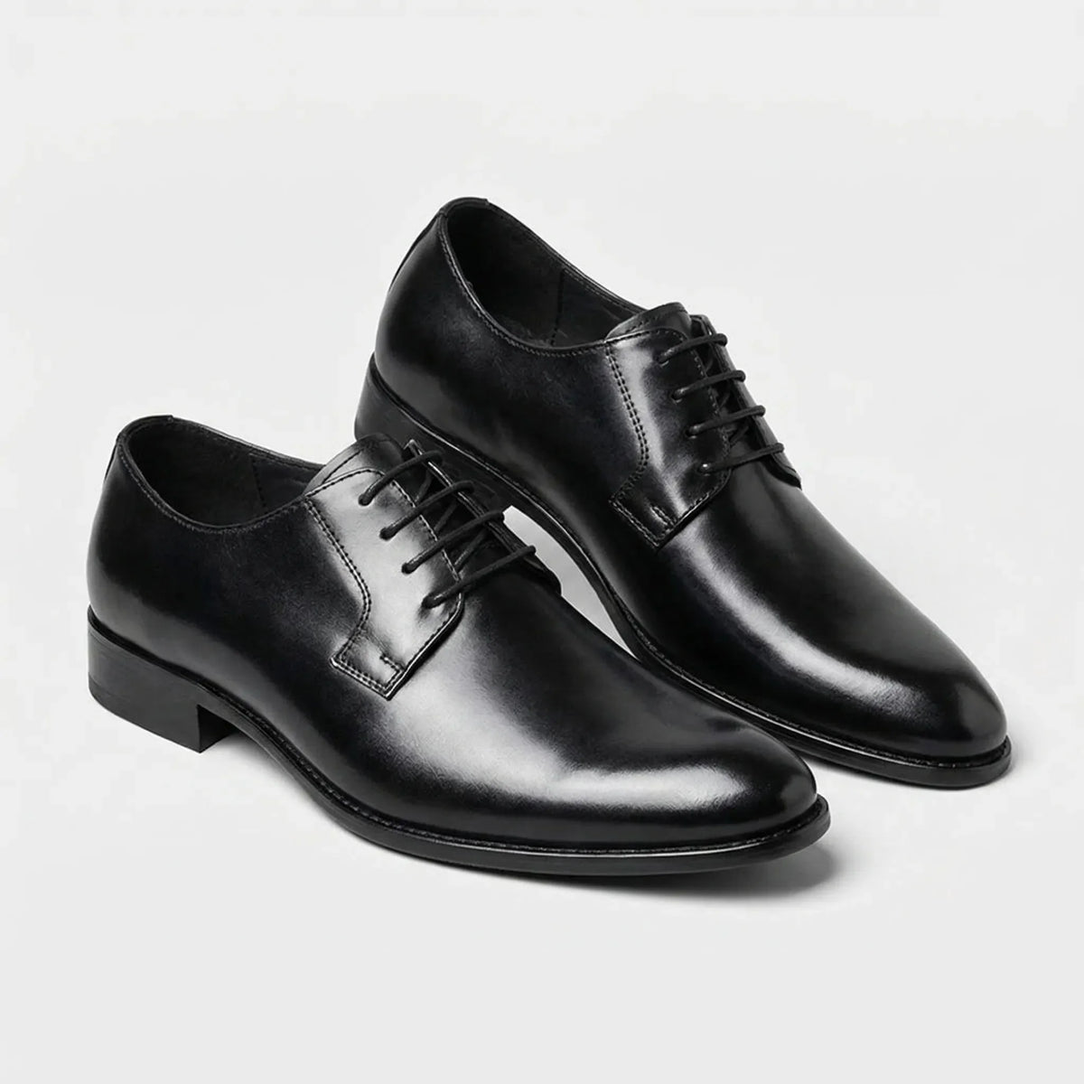 Buty męskie Blucher – Eleganckie skórzane buty na formalne okazje w kolorze czarnym