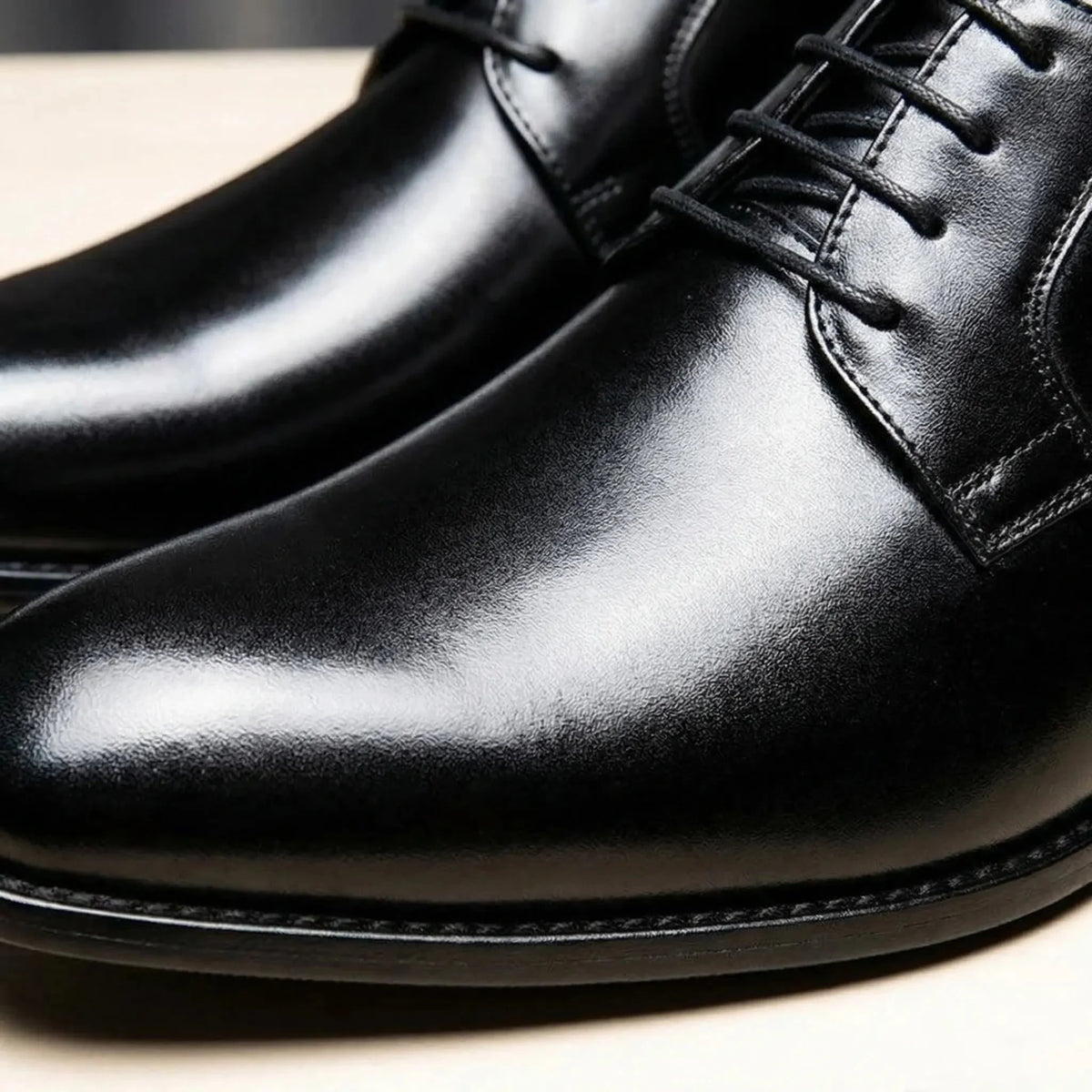 Buty męskie Blucher – Eleganckie skórzane buty na formalne okazje w kolorze czarnym