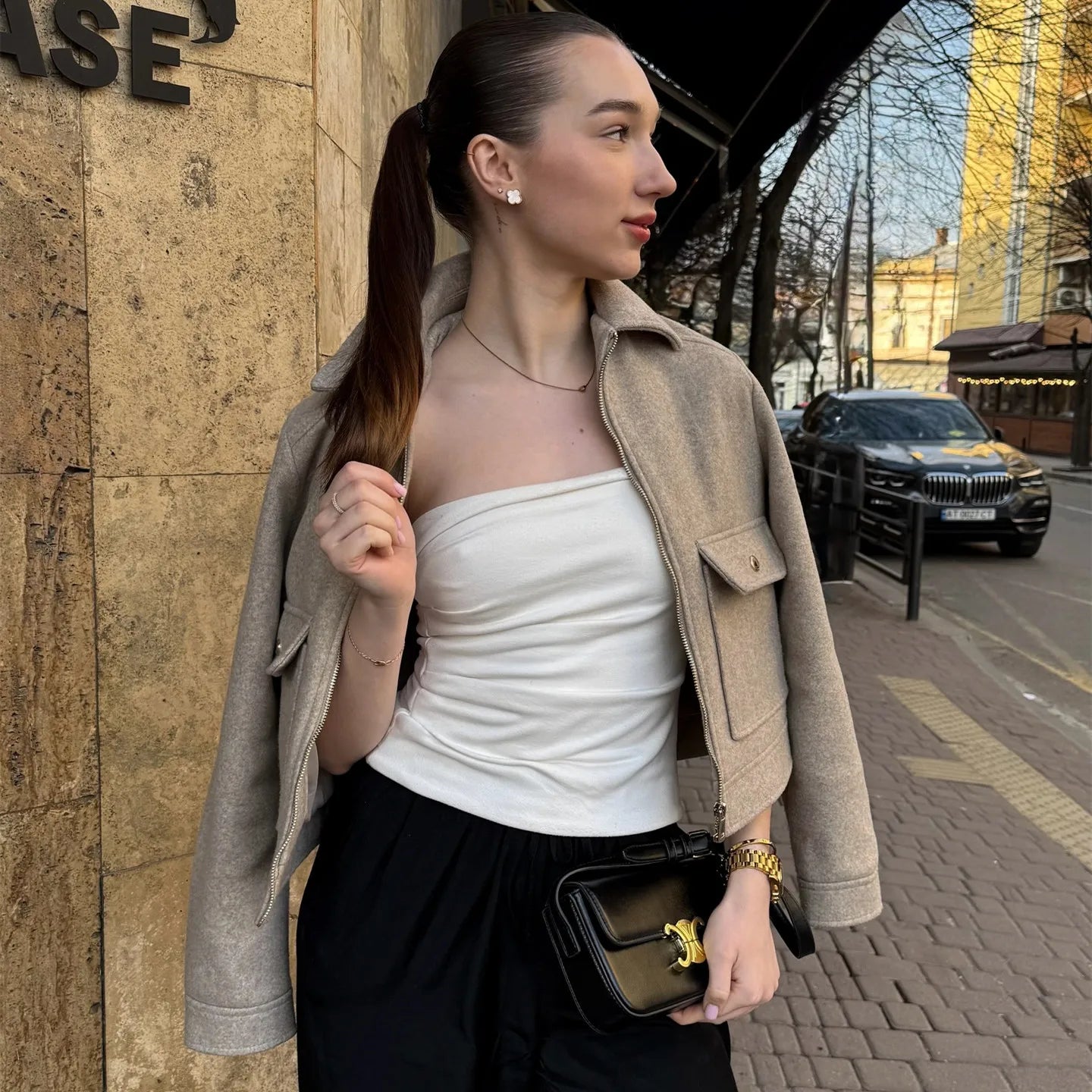 Kerstin | Damska kurtka casual z mieszanką wełny i zamkiem błyskawicznym | Elegancki design na chłodne dni 6