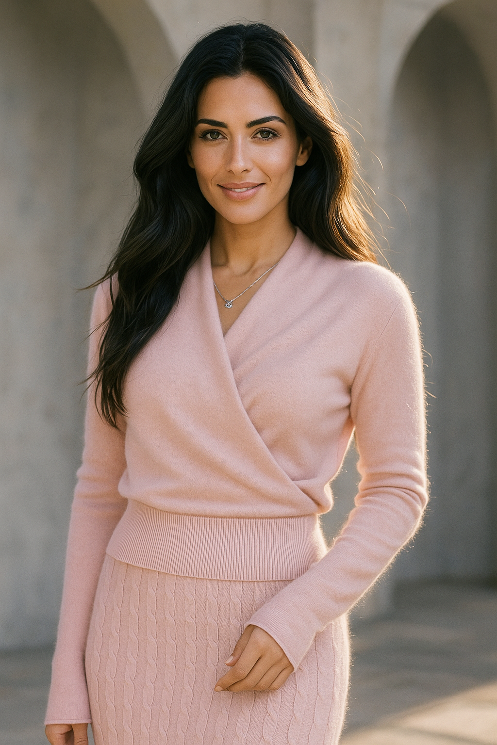 Elegancki Kaszmirowy Sweter Damski z Krzyżującym Się Kołnierzykiem | Niezrównana Miękkość i Komfort na Jesień/Zimę 4